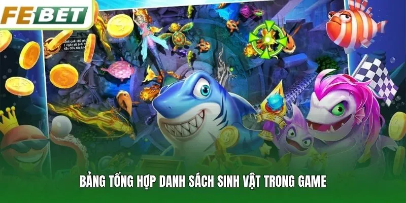 Bảng tổng hợp danh sách sinh vật trong game