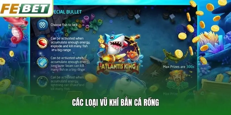 Các loại vũ khí bắn cá rồng