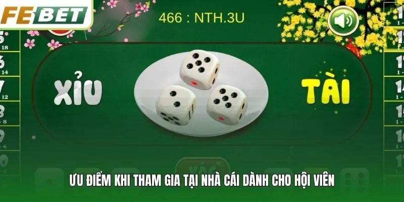 Ưu điểm khi tham gia tại nhà cái dành cho hội viên